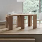 Extendable Console to 299 cm with Internal Extensions Made in Italy - Hourglass Viadurini