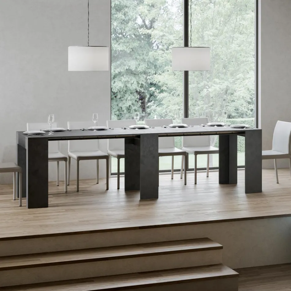 Extendable Console to 299 cm with Internal Extensions Made in Italy - Hourglass Viadurini