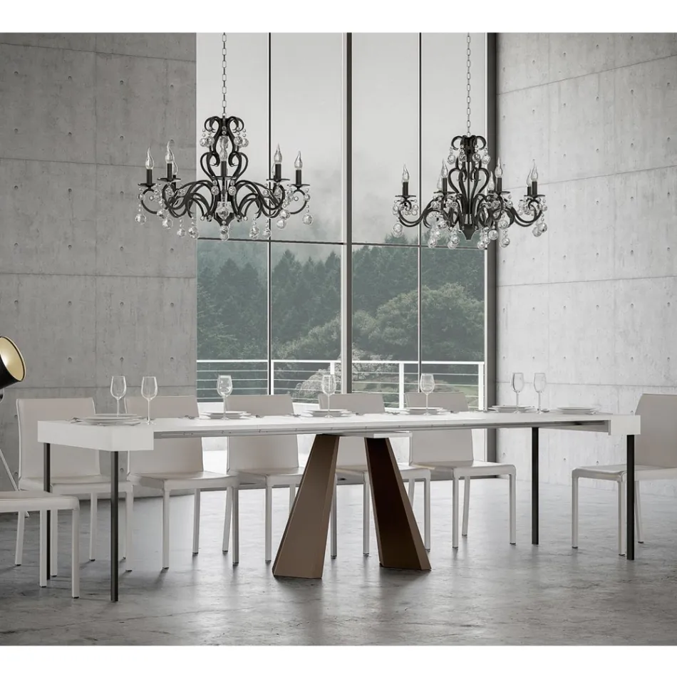 Extendable Console to 300 cm with Bear Finish Legs Made in Italy - Destino Viadurini