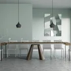 Extendable Console to 300 cm with Bear Finish Legs Made in Italy - Destino Viadurini