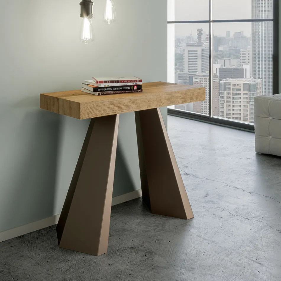 Extendable Console to 300 cm with Bear Finish Legs Made in Italy - Destino Viadurini