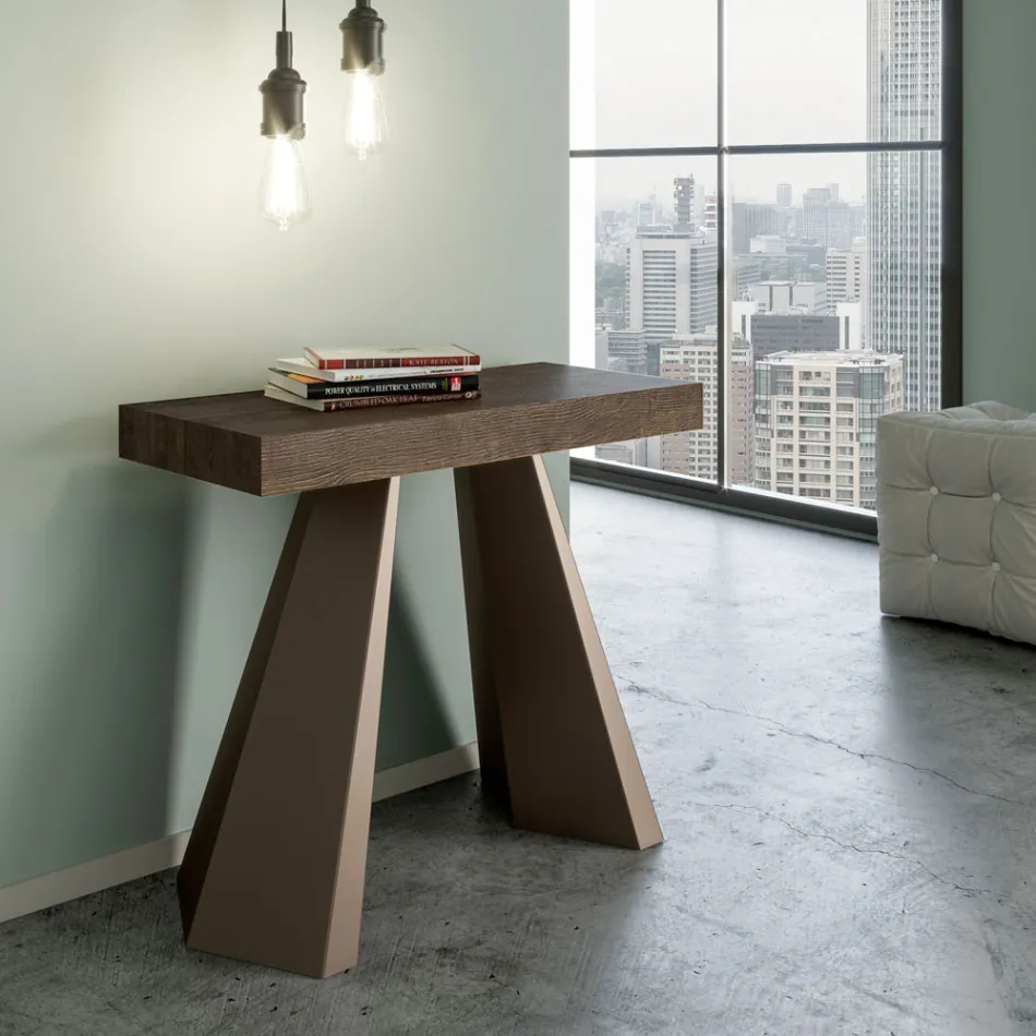 Extendable Console to 300 cm with Bear Finish Legs Made in Italy - Destino Viadurini