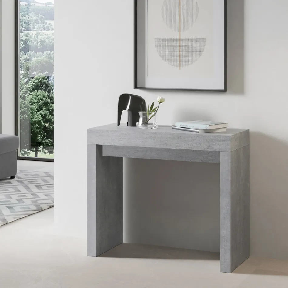 Extendable Console to 300 cm with 2-Legged Support Made in Italy - Phantom Viadurini