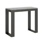 Extendable Console to 300 cm with Anthracite and Wood Frame Made in Italy - Fata Viadurini