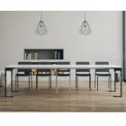 Extendable Console to 300 cm with Anthracite and Wood Frame Made in Italy - Fata Viadurini