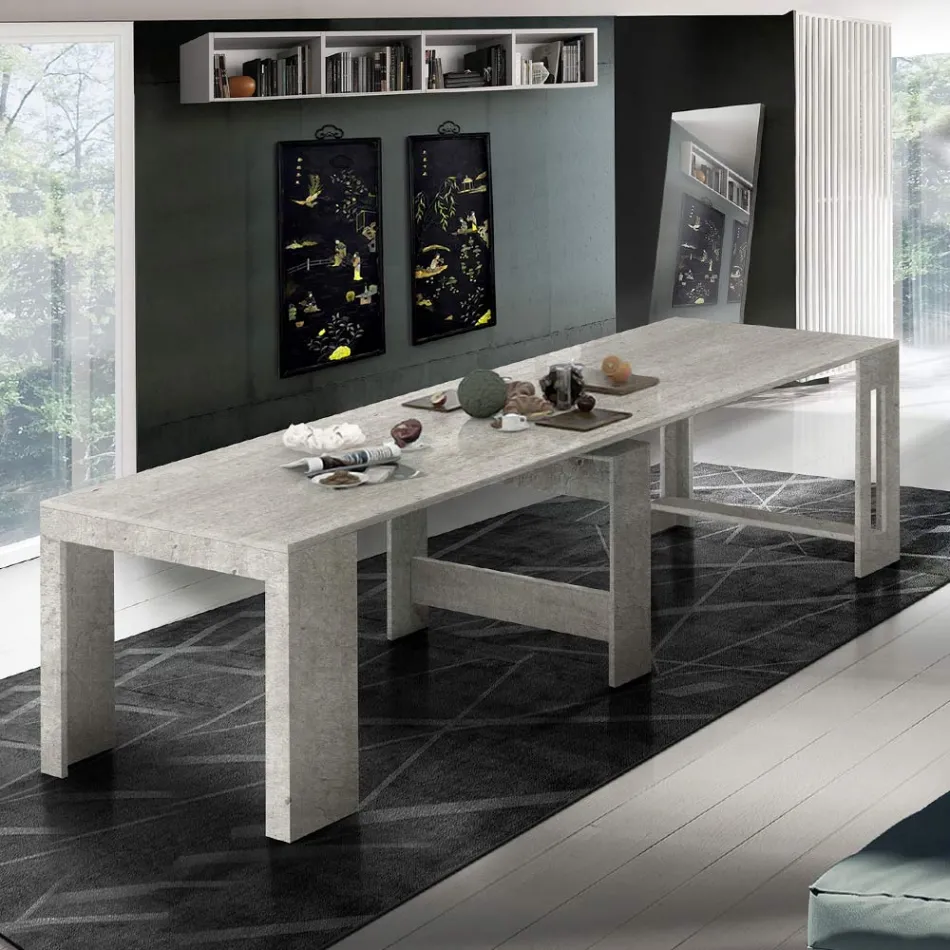 Console Extendable to 300 cm from Entrance or Lounge in Wood - Katharina Viadurini