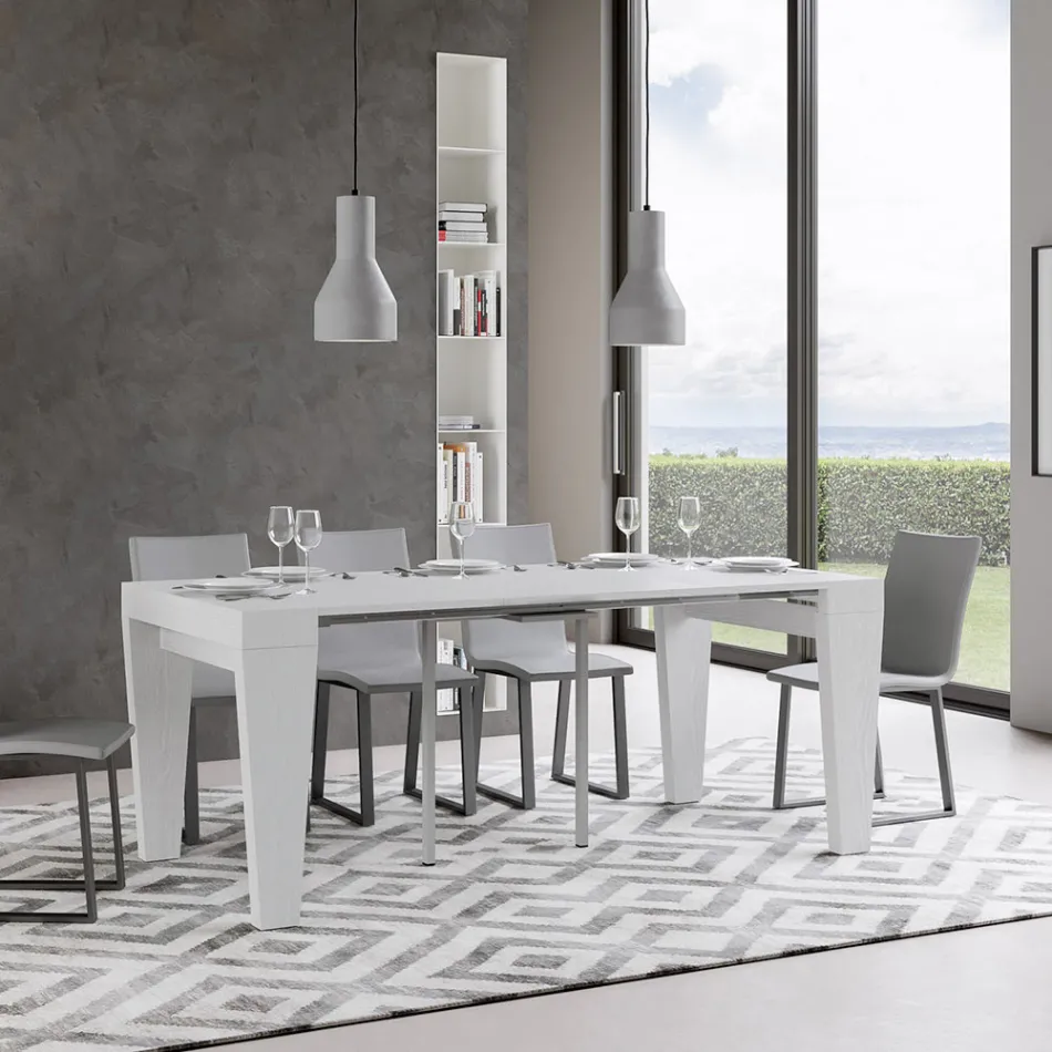 Extendable Console to 300 cm in Wood Made in Italy - Throne Viadurini