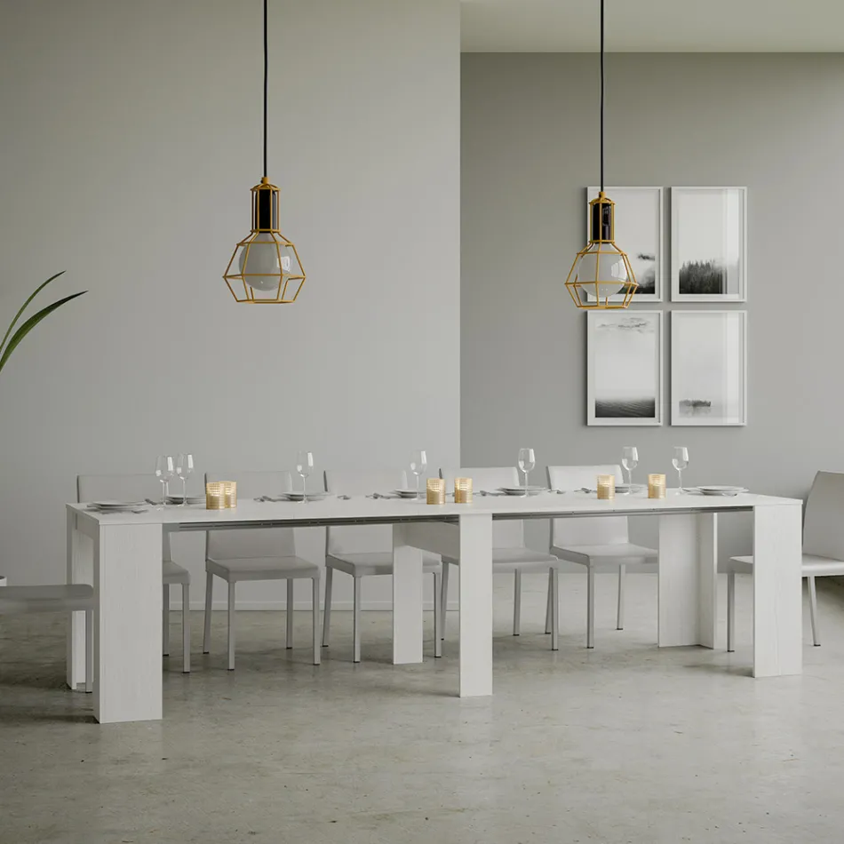 Extendable Console to 308 cm with Central Support Made in Italy - Oracle Viadurini