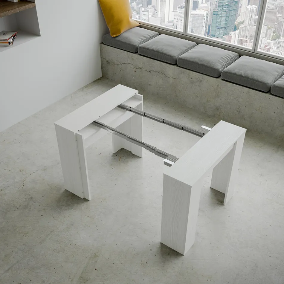 Extendable Console to 308 cm with Central Support Made in Italy - Oracle Viadurini