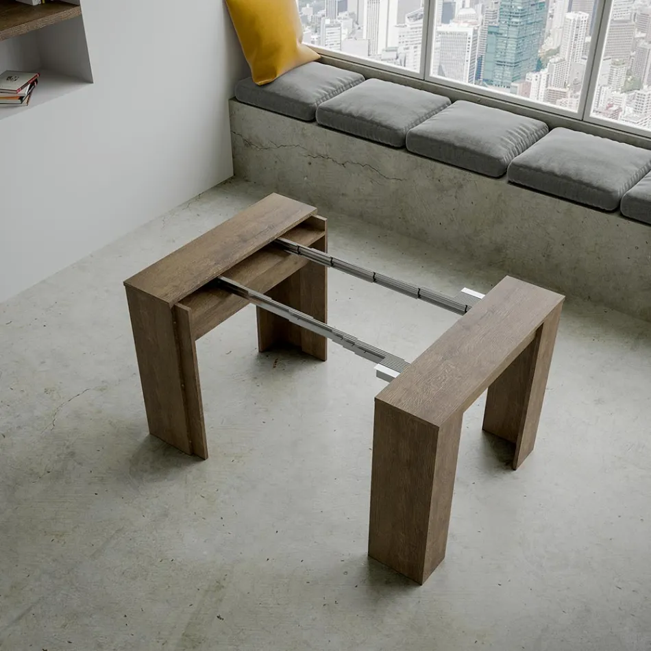 Extendable Console to 308 cm with Central Support Made in Italy - Oracle Viadurini