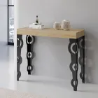 Extendable Console with Modern Iron Legs Made in Italy - Palazzo Viadurini