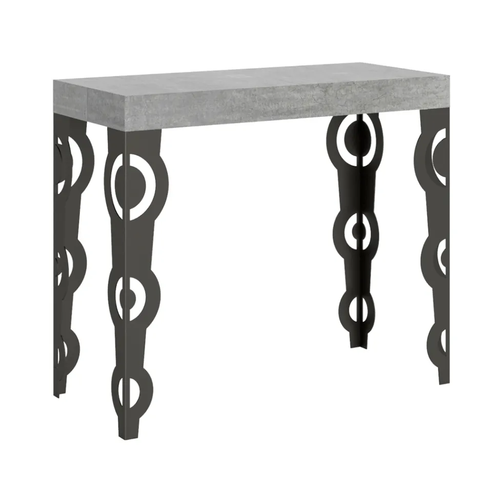 Extendable Console with Modern Iron Legs Made in Italy - Palazzo Viadurini