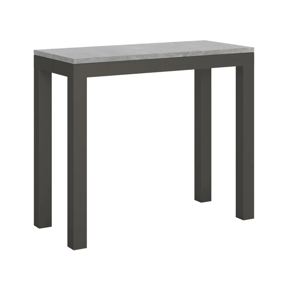 Extendable Console of Modern Design in Wood and Iron Made in Italy - Never Viadurini