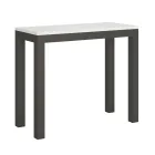 Extendable Console of Modern Design in Wood and Iron Made in Italy - Never Viadurini