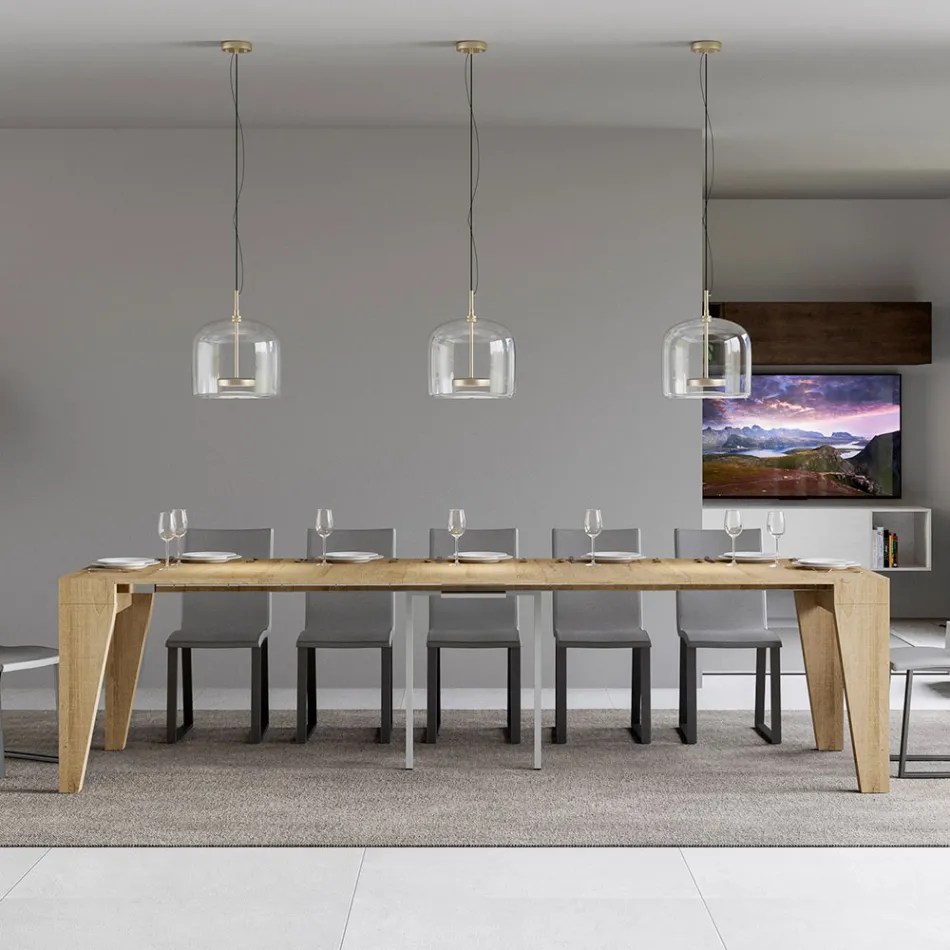 Extendable Console Available in 2 Different Sizes Made in Italy - Grifone Viadurini