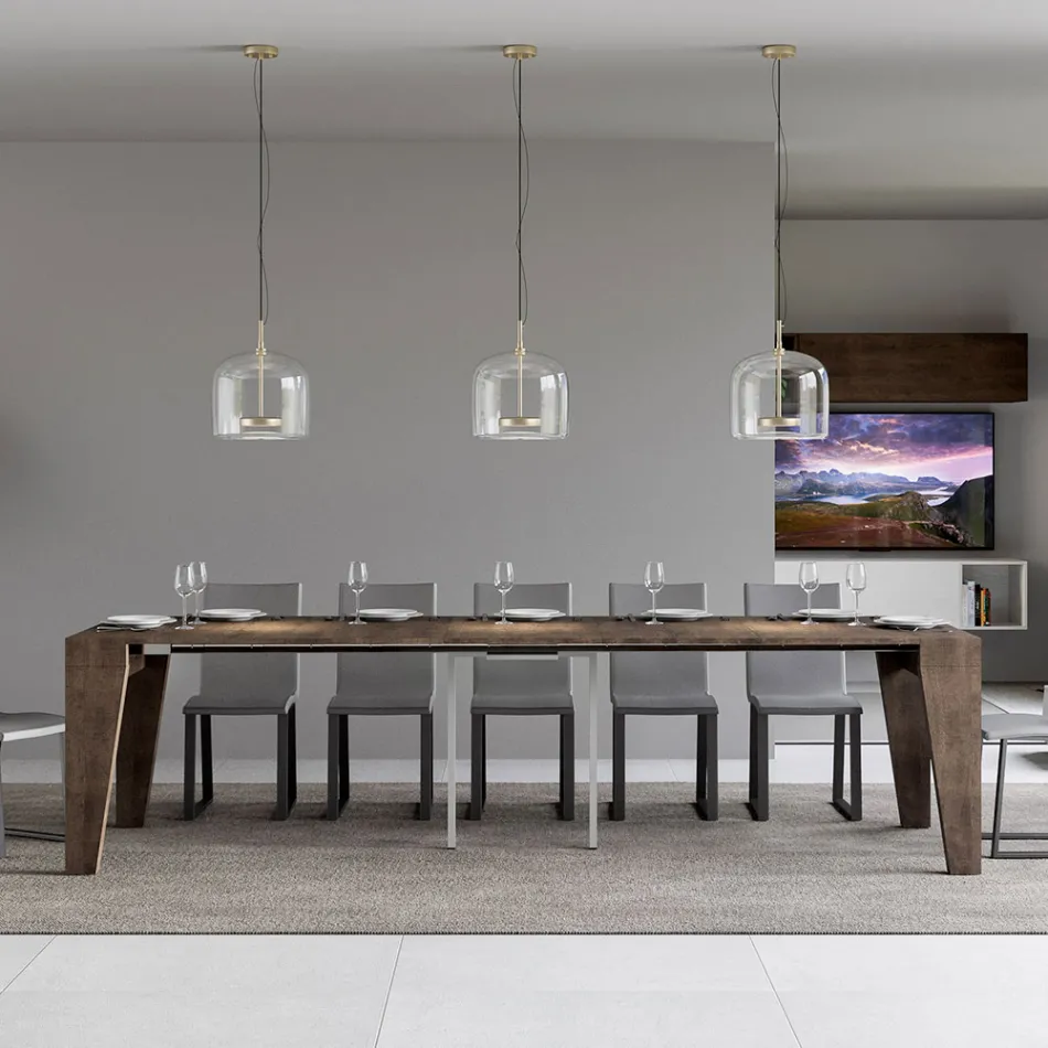 Extendable Console Available in 2 Different Sizes Made in Italy - Grifone Viadurini