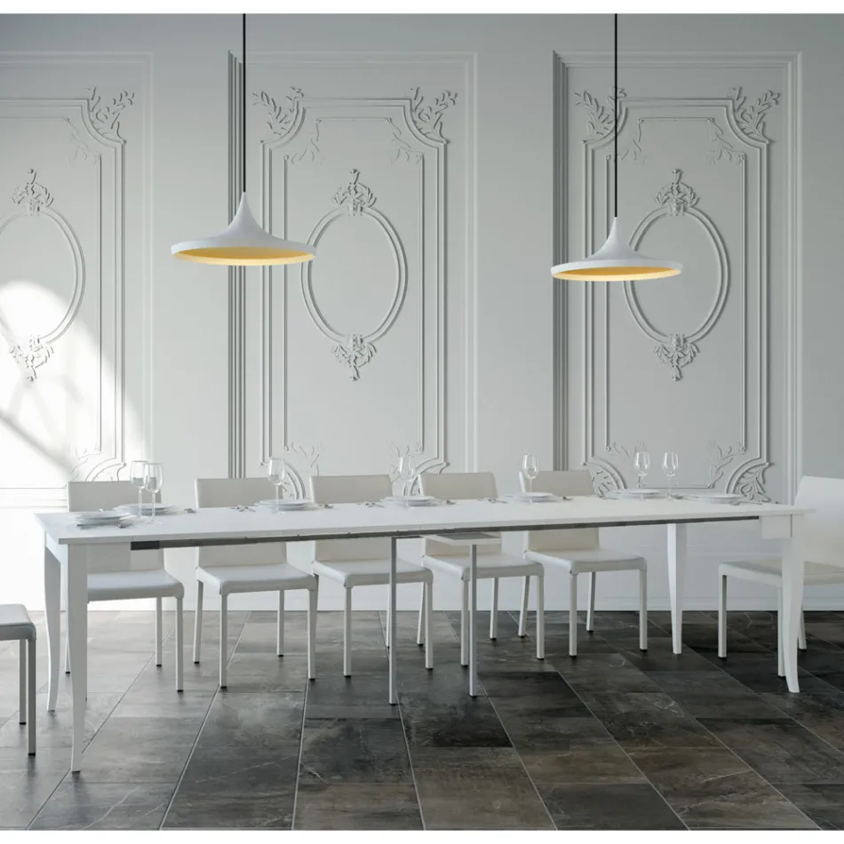 Extendable Console Walnut or White Ash Finish Made in Italy - Folletto Viadurini