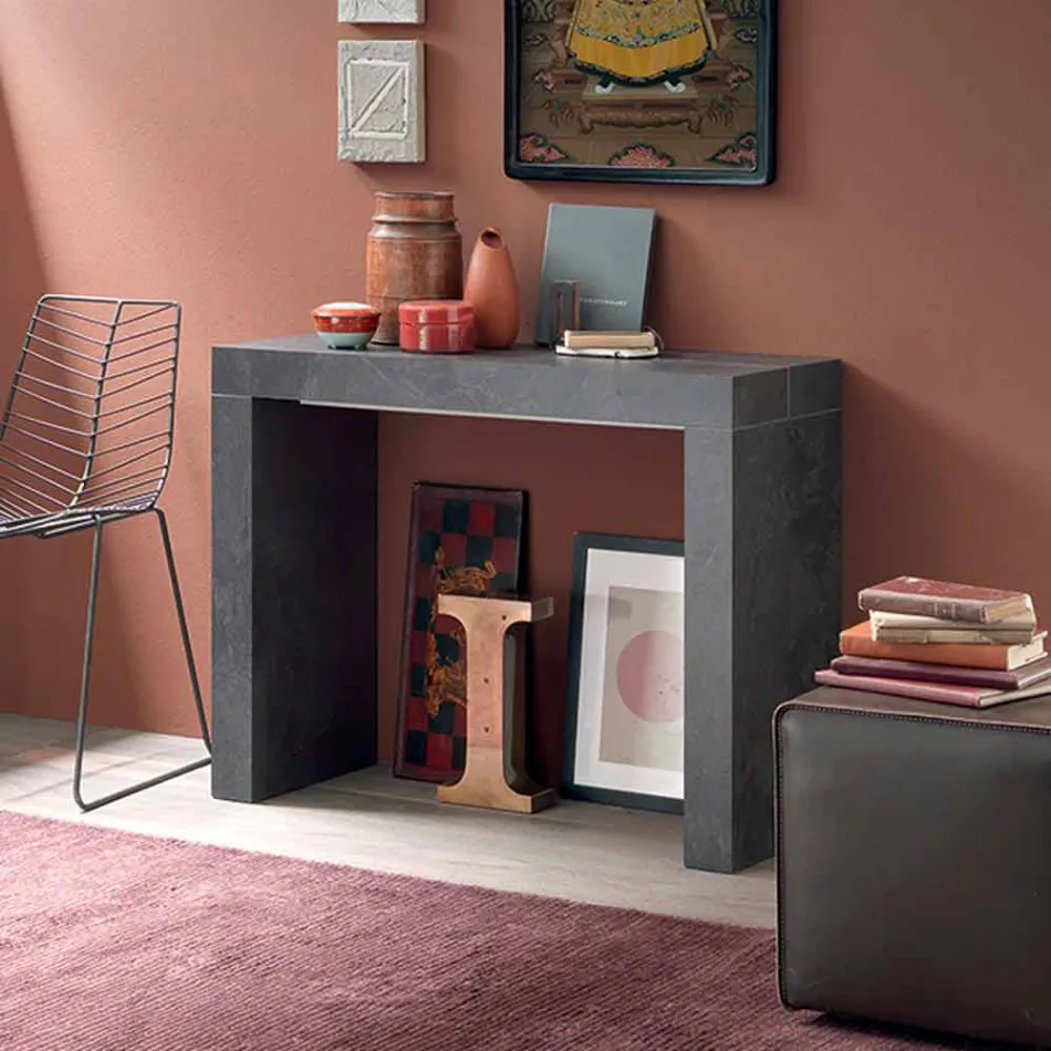 Extendable Console Up to 290 cm with Wooden Top Made in Italy - Seregno Viadurini