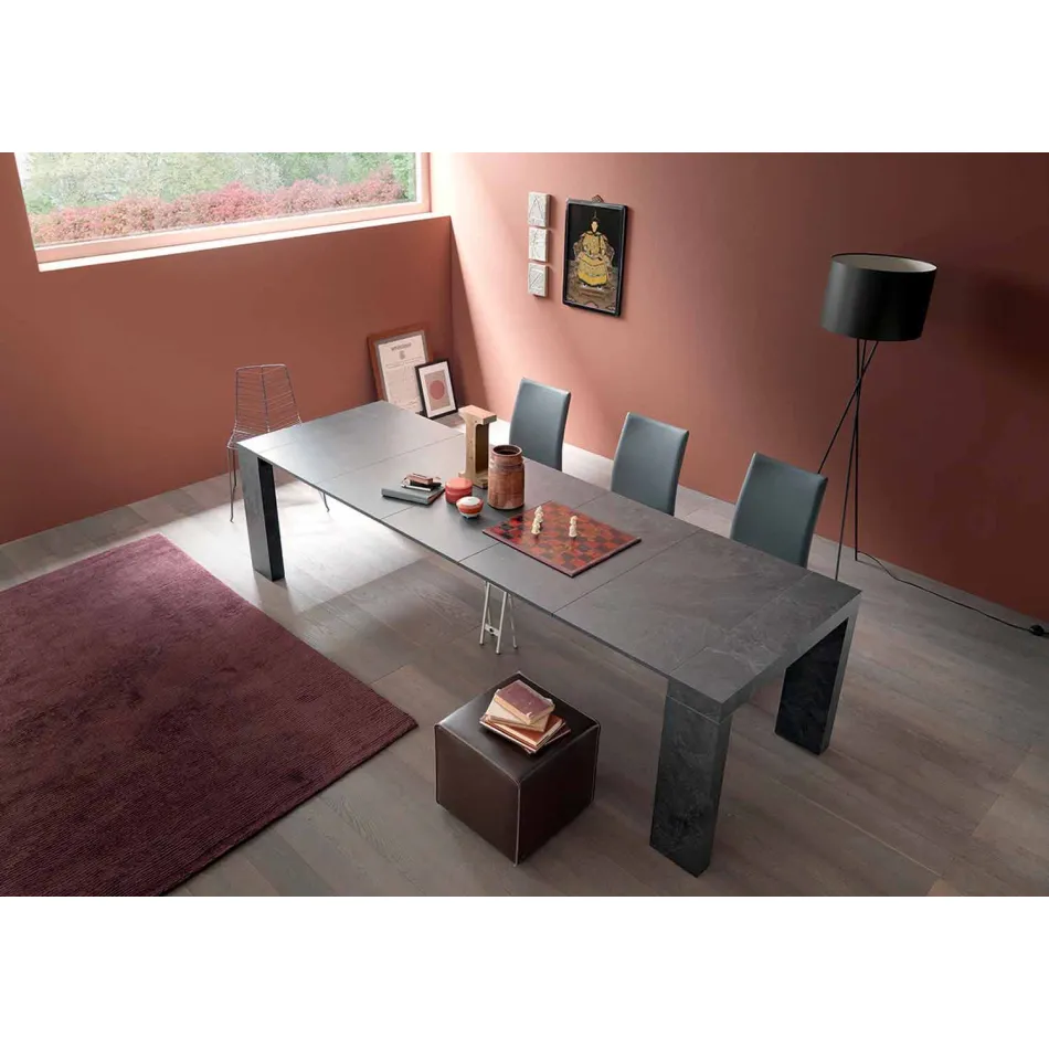 Extendable Console Up to 290 cm with Wooden Top Made in Italy - Seregno Viadurini