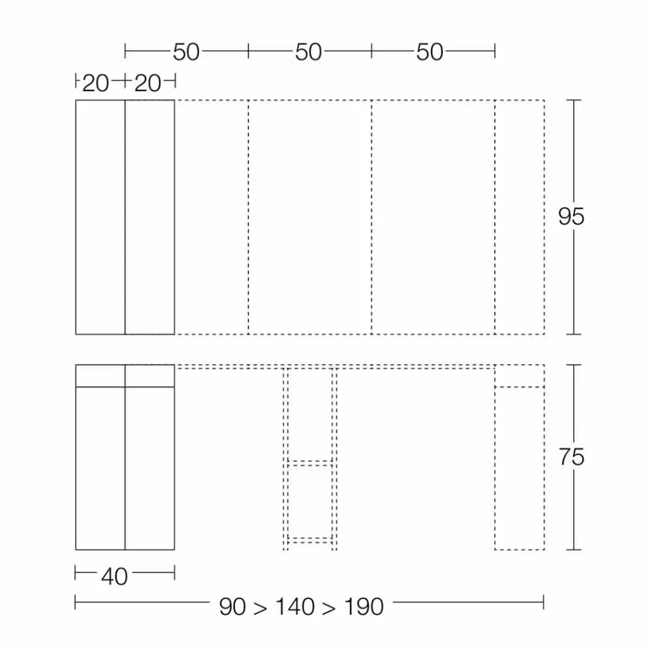 Extendable Console Up to 290 cm with Wooden Top Made in Italy - Seregno Viadurini