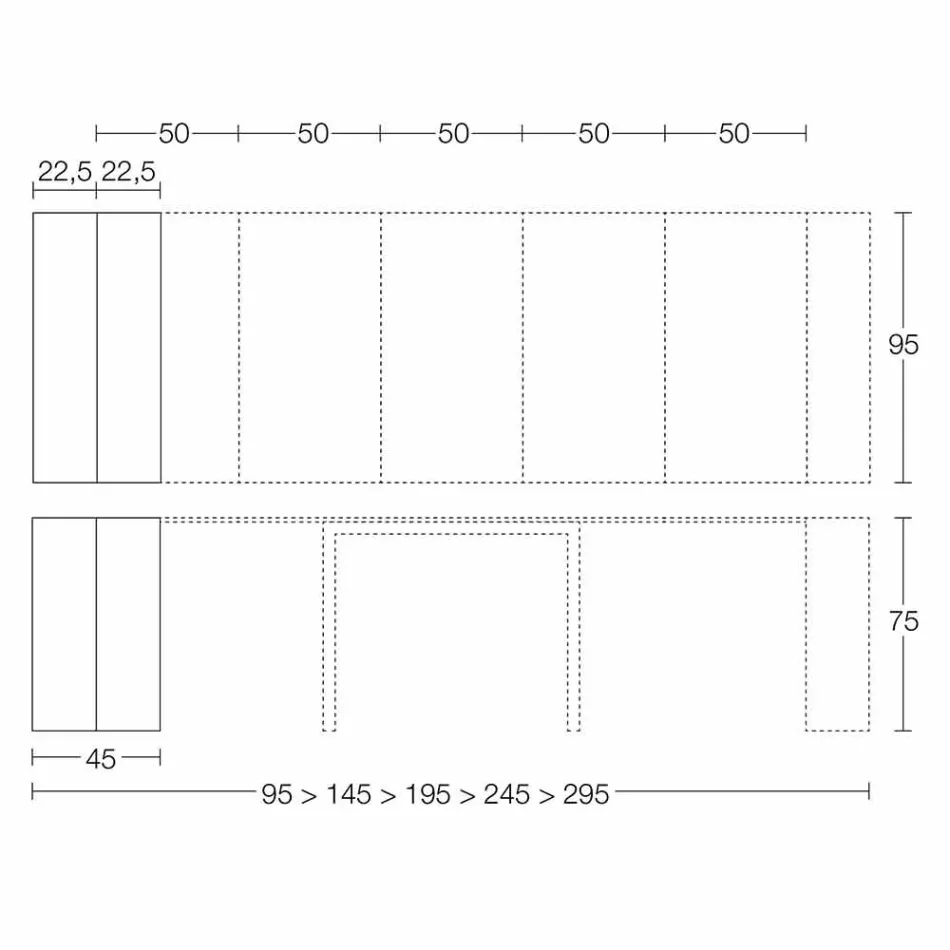 Extendable Console Up to 295 cm in Made in Italy Design Wood - Temocle Viadurini