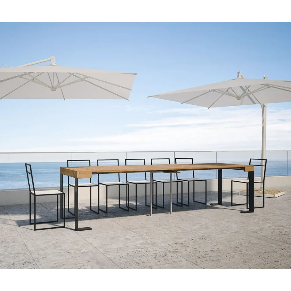 Extendable Console up to 300 cm with Anthracite Frame Made in Italy - Giant Viadurini