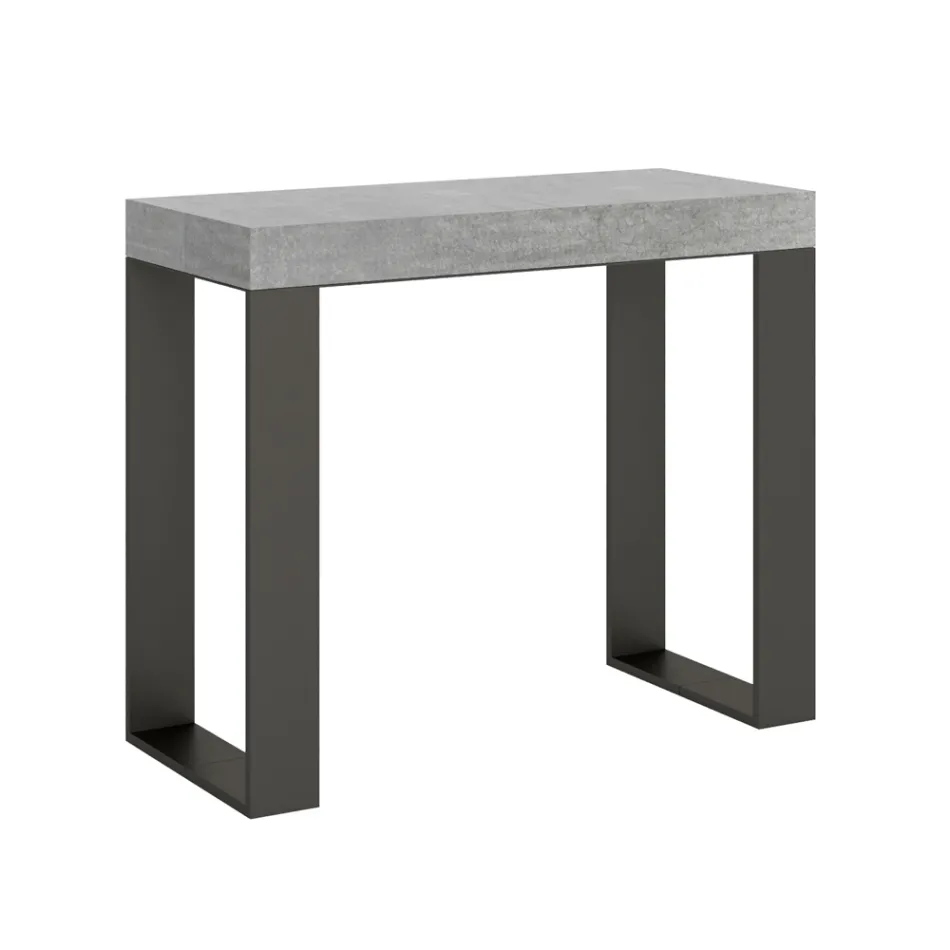 Extendable Console up to 300 cm with Anthracite Frame Made in Italy - Giant Viadurini