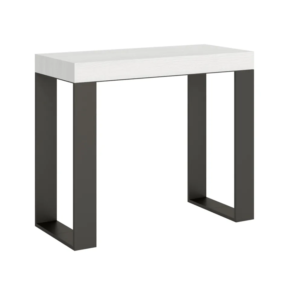 Extendable Console up to 300 cm with Anthracite Frame Made in Italy - Giant Viadurini