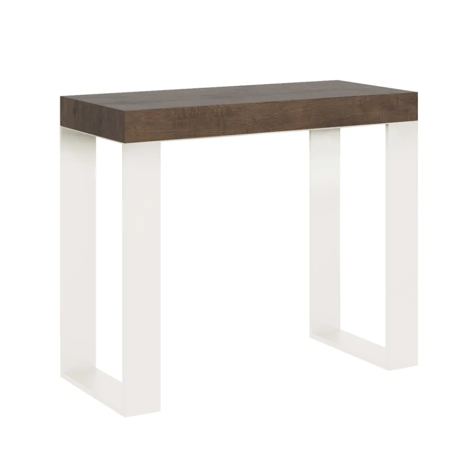 Extendable Console up to 300 cm with White Frame Made in Italy - Tesoro Viadurini