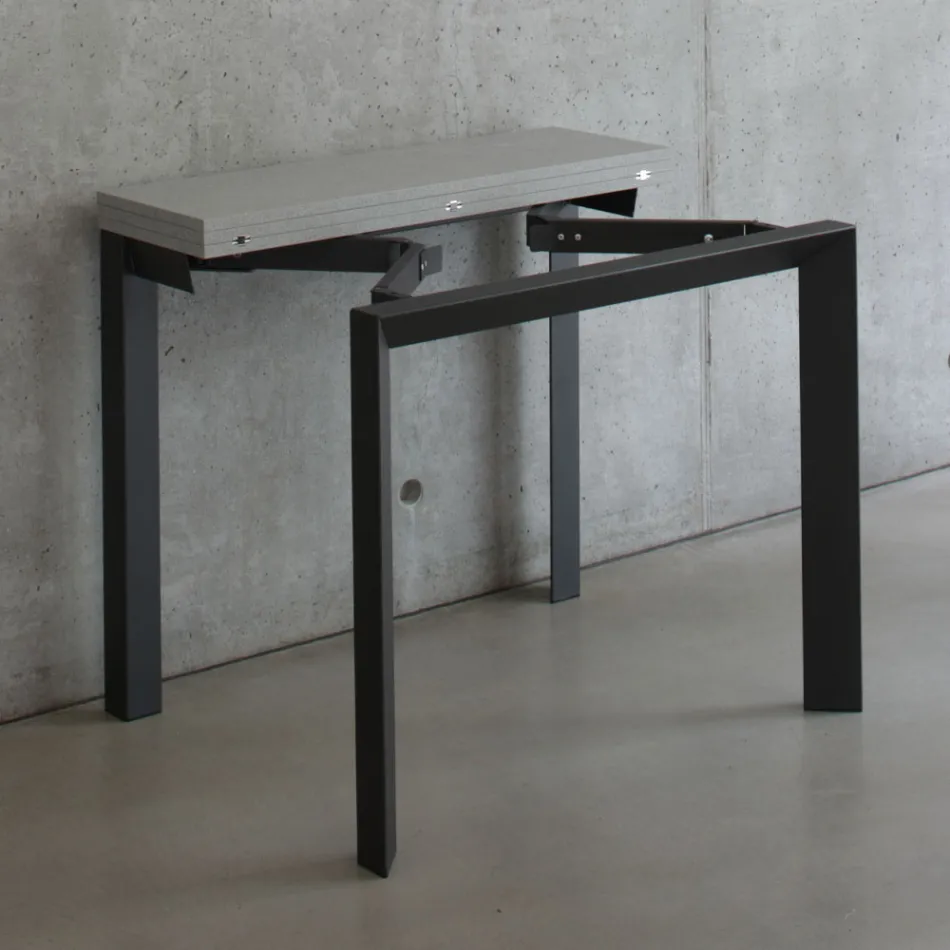 Extendable console up to 90 cm in melamine and metal Made in Italy - Bag Viadurini