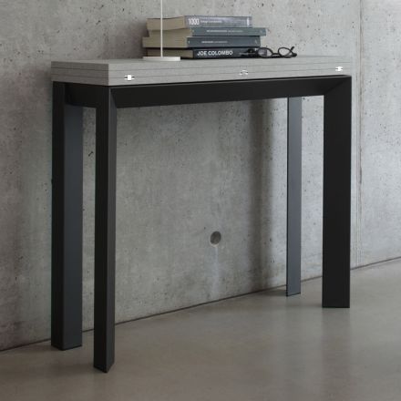 Extendable console up to 90 cm in melamine and metal Made in Italy - Bag Viadurini