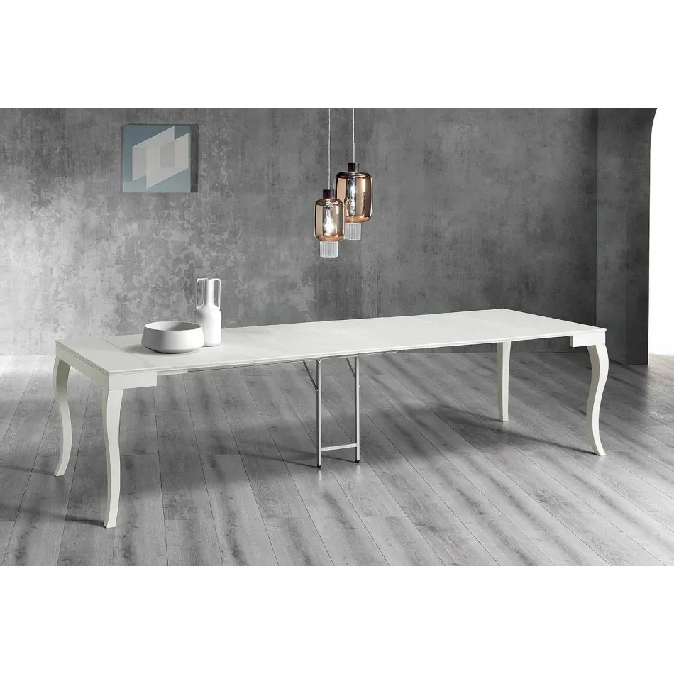 Extendable Console in Grey Grey Lacquered Ash Wood - Woodpecker Viadurini