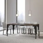 Modern Extendable Console in Anthracite Wood and Metal Made in Italy - Sassone Viadurini