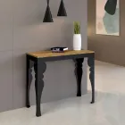 Modern Extendable Console in Anthracite Wood and Metal Made in Italy - Sassone Viadurini
