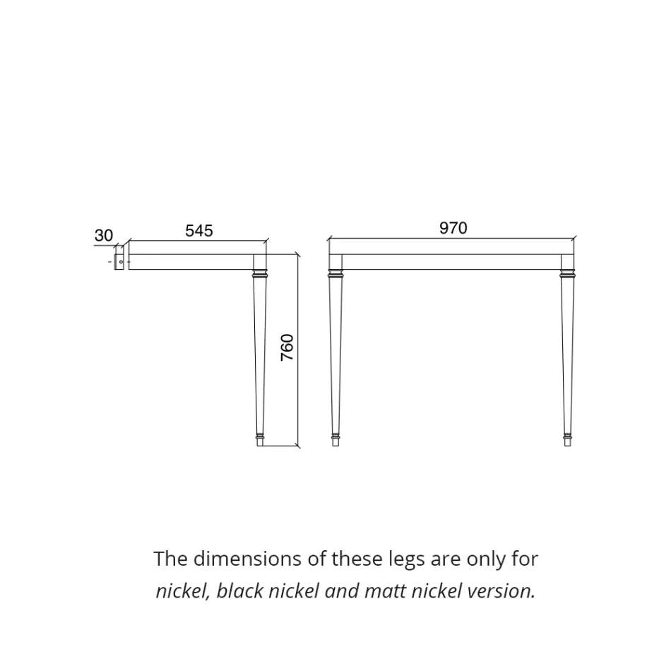 105 cm Vintage White Ceramic Bathroom Console with Feet, Made in Italy - Marwa Viadurini