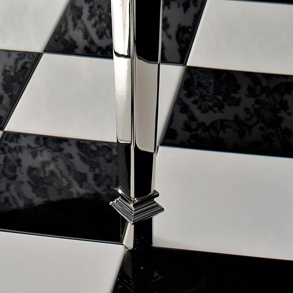 Vintage Bathroom Console 105 cm in White Ceramic with Feet, Made in Italy - Marwa Viadurini