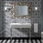 105 cm Vintage White Ceramic Bathroom Console with Feet, Made in Italy - Marwa Viadurini