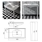 105 cm Vintage White Ceramic Bathroom Console with Feet, Made in Italy - Marwa Viadurini