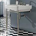 Bathroom Console L69 cm on Feet in White Vintage Ceramic, Made in Italy - Marwa