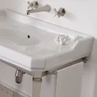 90 cm Vintage Bathroom Console, White Ceramic, with Feet Made in Italy - Nausica Viadurini