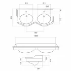 Classic double bowl bathroom console made in Italy, Magda Viadurini