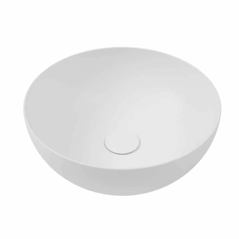 Bathroom Console with Washbasin and Shelf in Porcelain Stoneware 4 Finishes - Ramina Viadurini