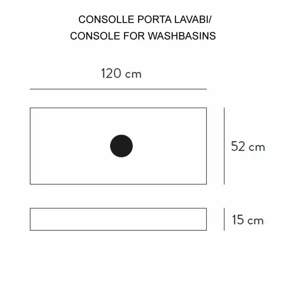 Bathroom Console with Washbasin and Shelf in Porcelain Stoneware 4 Finishes - Ramina Viadurini