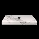 Bathroom Console with Washbasin and Shelf in Porcelain Stoneware 4 Finishes - Ramina Viadurini