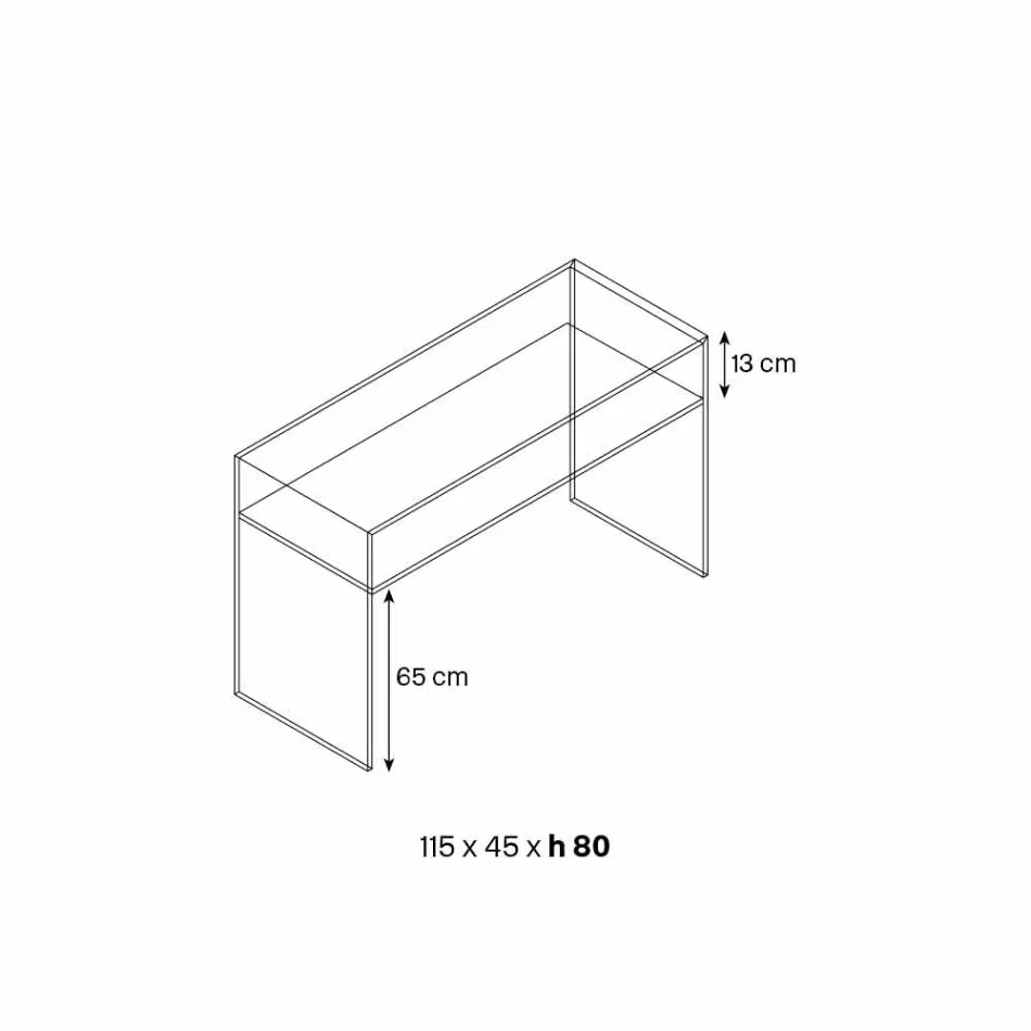 Entrance Console in Extra-clear Glass with 2 Canaletto Walnut Drawers - Selex Viadurini