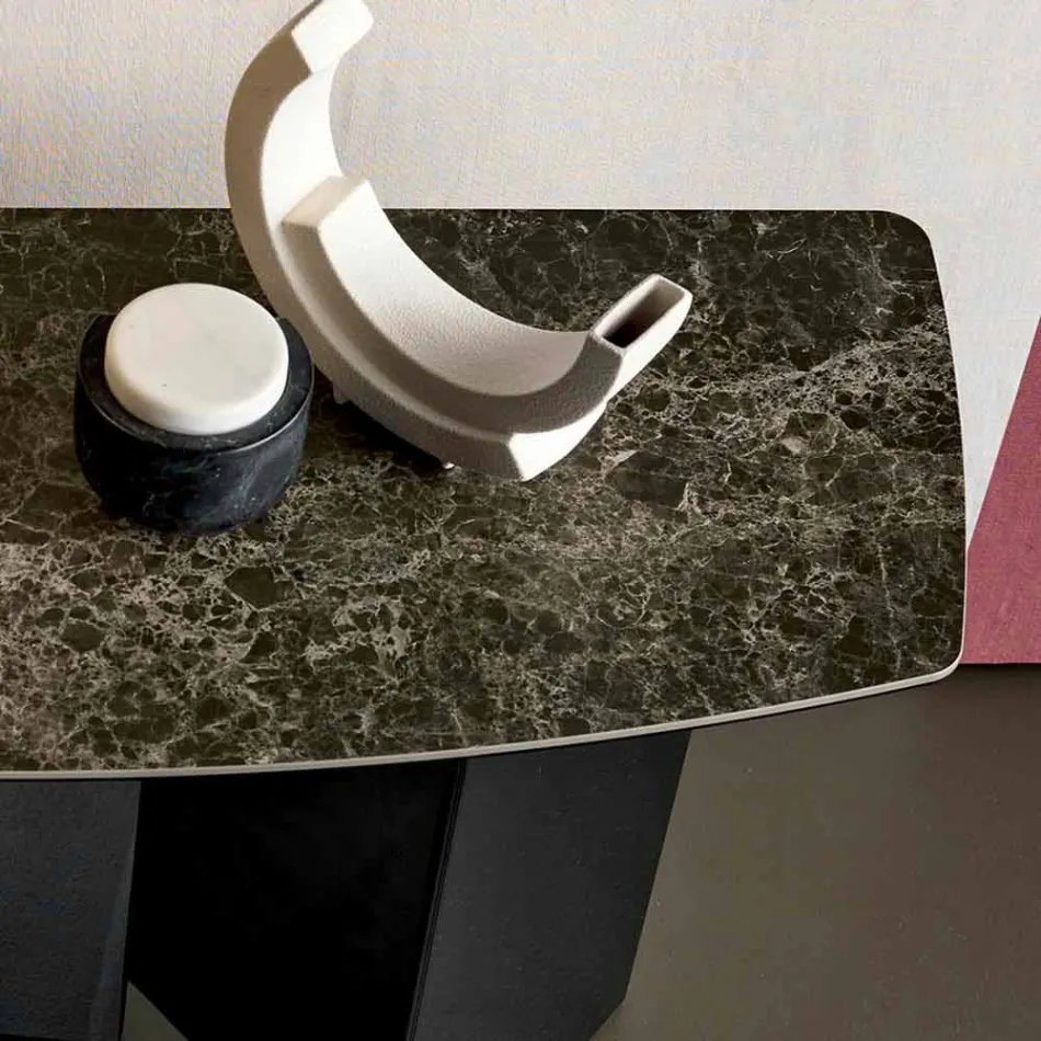 Made in Italy Design Console in Ceramic and Glass - Random Viadurini