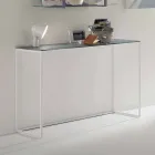 Metal Lounge Console with Crystal Top Made in Italy - Iridio Viadurini