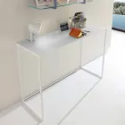 Metal Lounge Console with Crystal Top Made in Italy - Iridio Viadurini