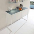 Metal Lounge Console with Crystal Top Made in Italy - Iridio