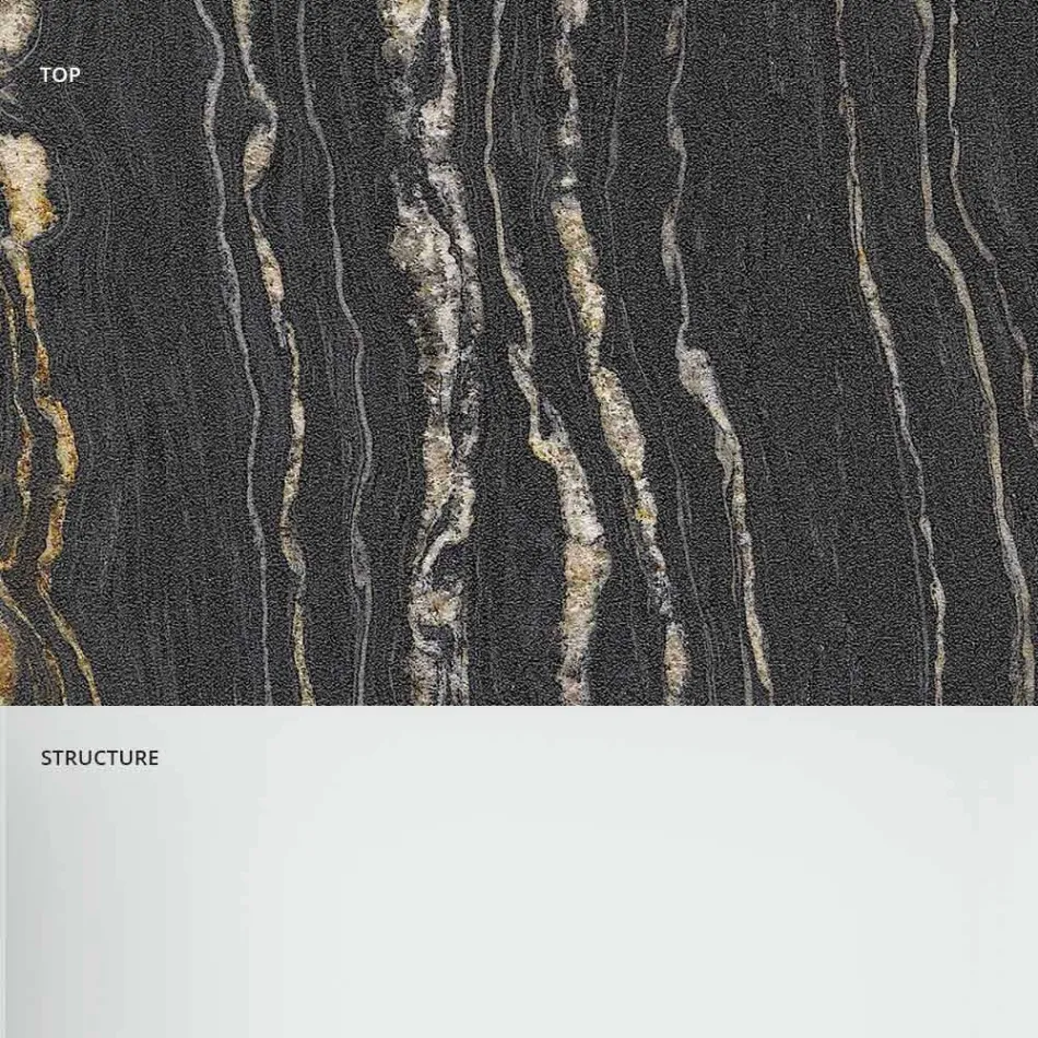 Design Console with Marble Top and Glass Base Made in Italy - Molino Viadurini